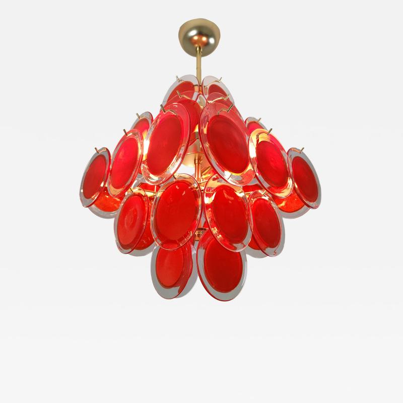  JL Light Style Red Murano glass discs chandelier in square shape