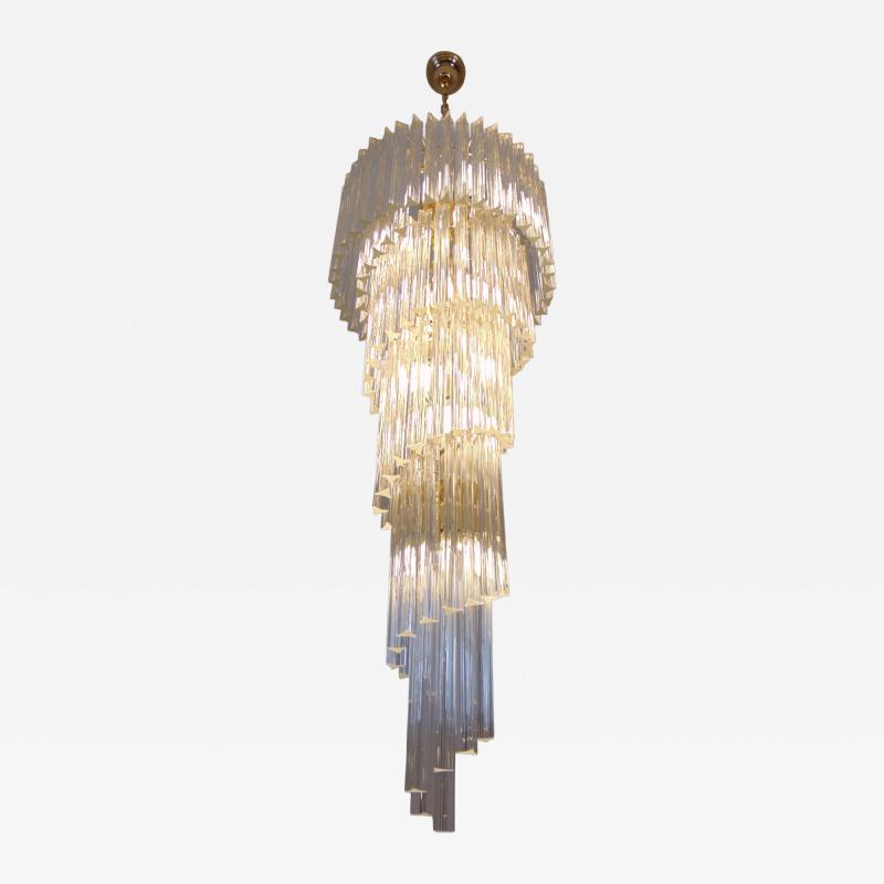  JL Light Style Spiral clear Murano glass triedri chandelier