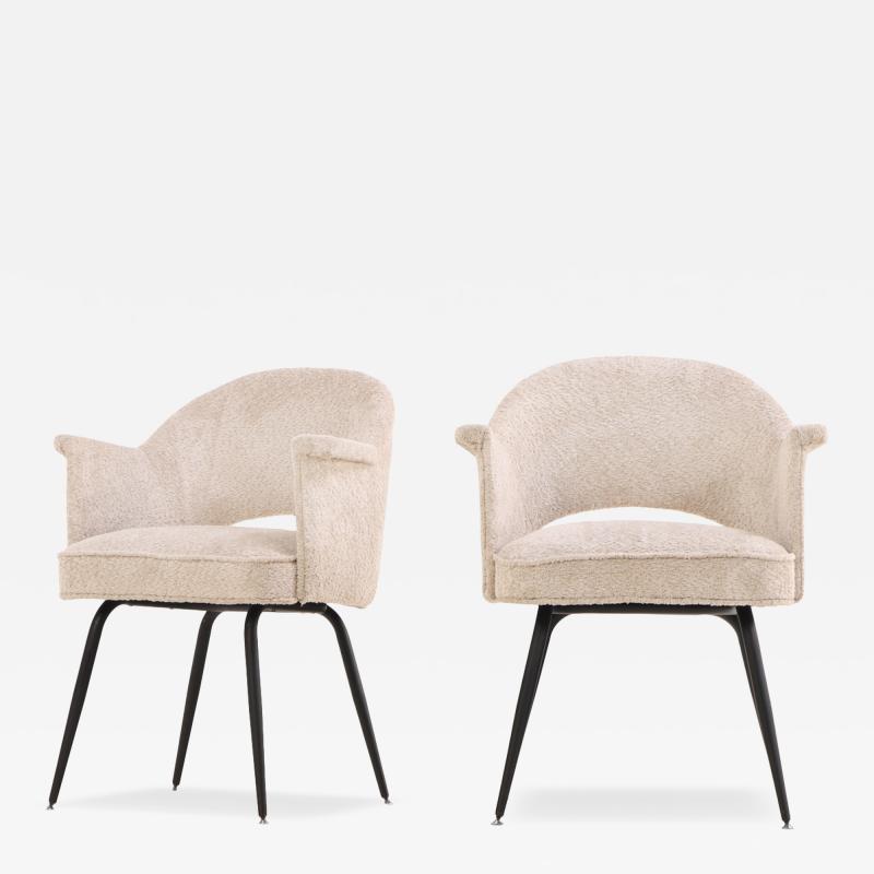  JULES EMILE LELEU Pair of Lounge Chairs in the Manner of Jules Leleu C 1960 