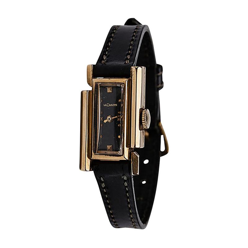  Jaeger LeCoultre Le Coltre 14K Geometric Art Deco Watch