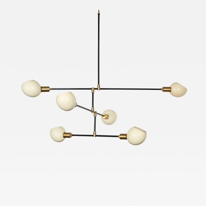  James Devlin Studio Sculptural chandelier by James Devlin steel brass ostrich egg diffusers