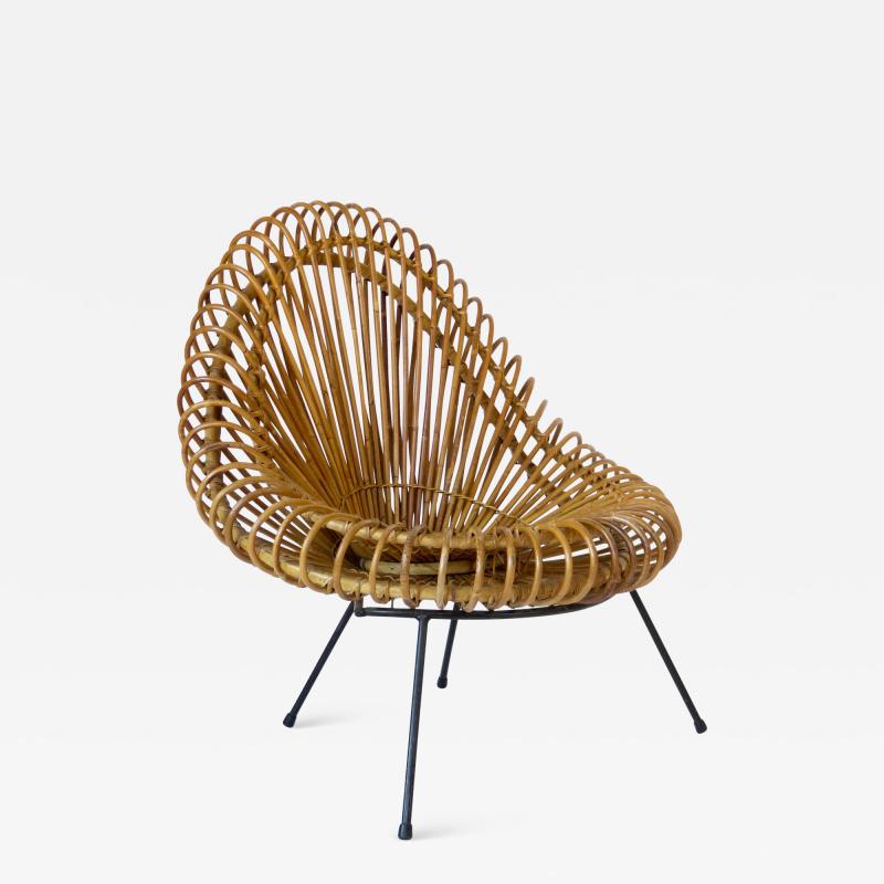  Janine Abraham Dirk Jan Rol Janine Abraham and Dirk Jan Rol French Rattan Lounge Chair for Edition Rougier