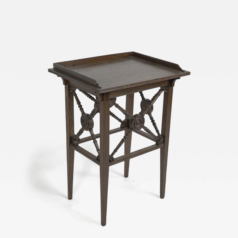  Jas Shoolbred Co Jas Shoolbred a Gothic Revival Oak Side Table with Upper Gallery