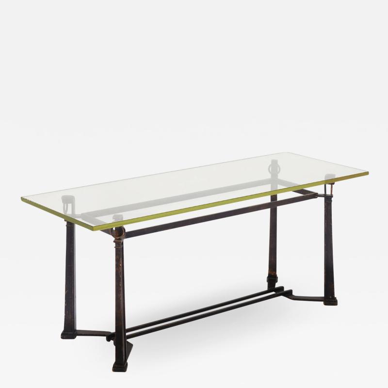  Jean Blasset Andr Guggiari Blasset et Gugarry refined Neo classical coffee table with glass top