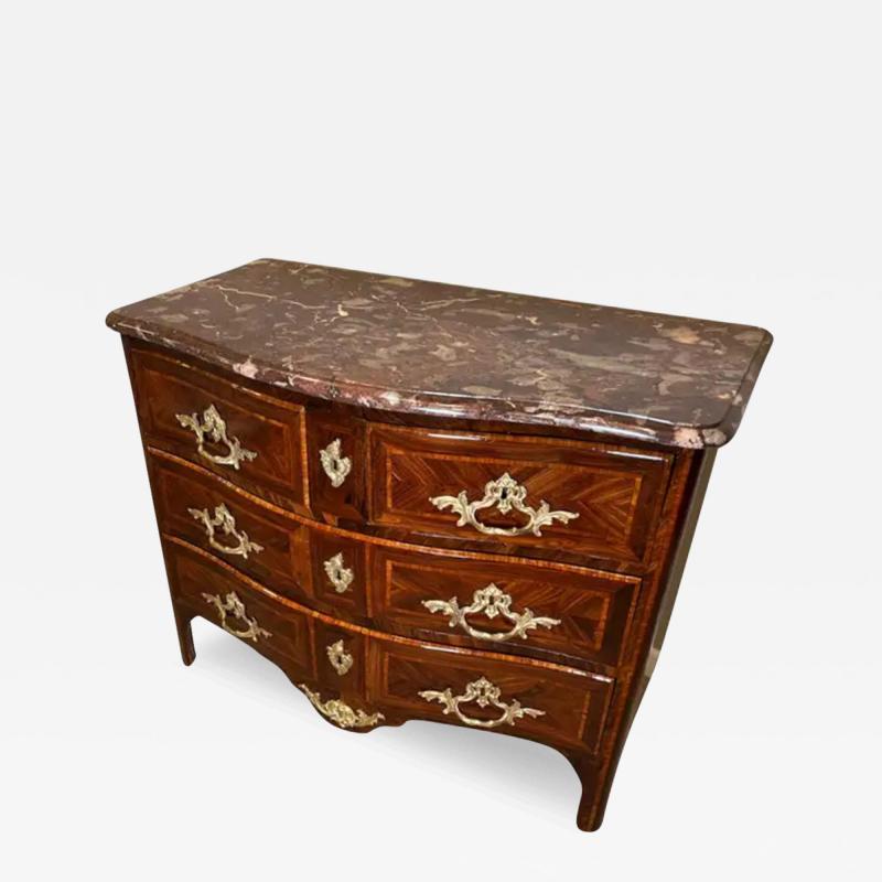  Jean Francois Lapie French R gence Ormolu Mounted Rosewood Kingwood Inlay Rouge Marble Top Commode