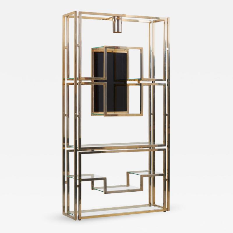  Jean Paul Barray Kim Moltzer Kim Moltzer Brass Silvered Metal and Glass Illuminated Open Display Case