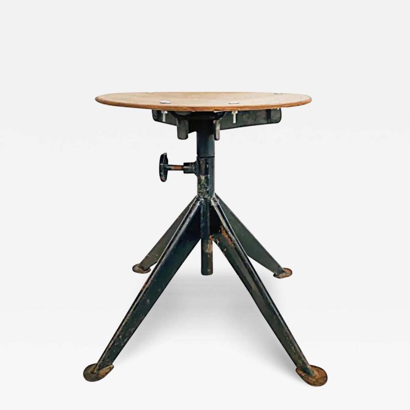  Jean Prouv Re Editions Jean Prouv French Mid Century Industrial Iron Stool Adjustable Wood Seat