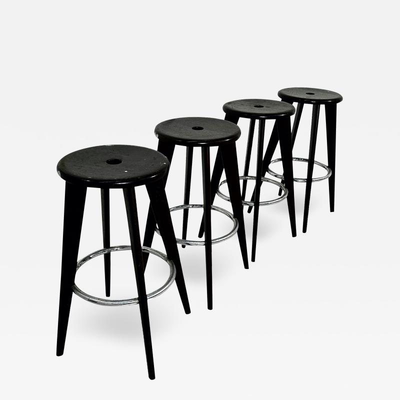  Jean Prouv Re Editions Set of 4 Tabouret Haut Jean Prouv Bar Stool Vitra Dark Oak