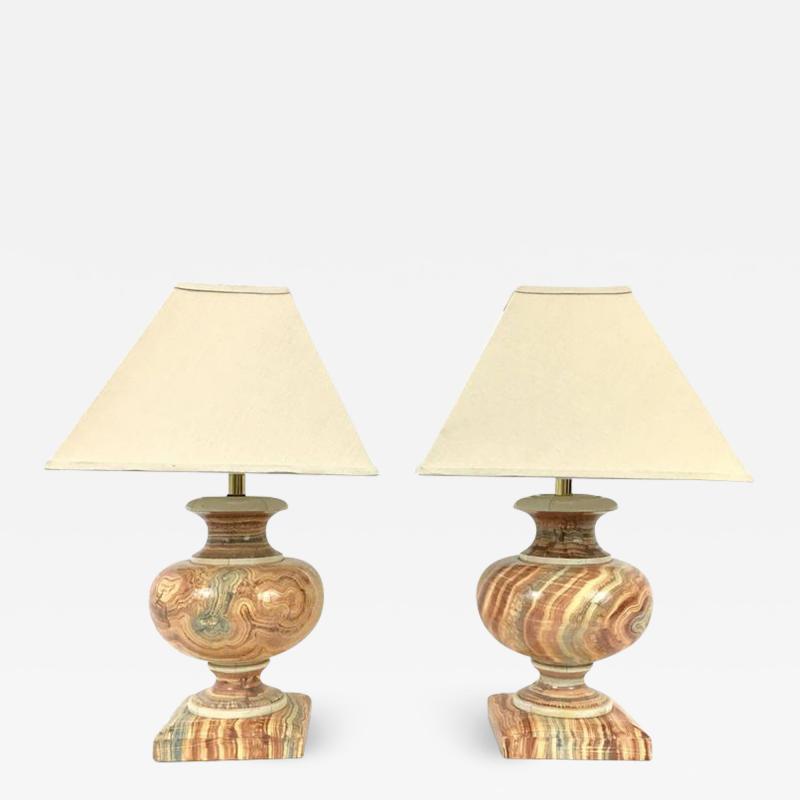  Jean Roger Faux Onyx Table Lamps