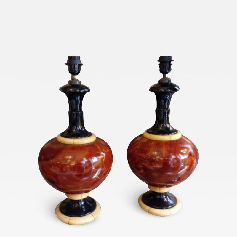  Jean Roger Pair of lamps by Jean Roger Paris France circa 1960