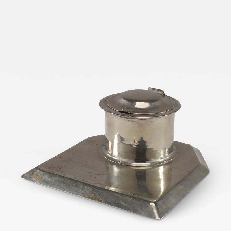  Jesson Birkett Co Jesson Birkett Co a Silver Plated Inkwell Stamped with a Monogram