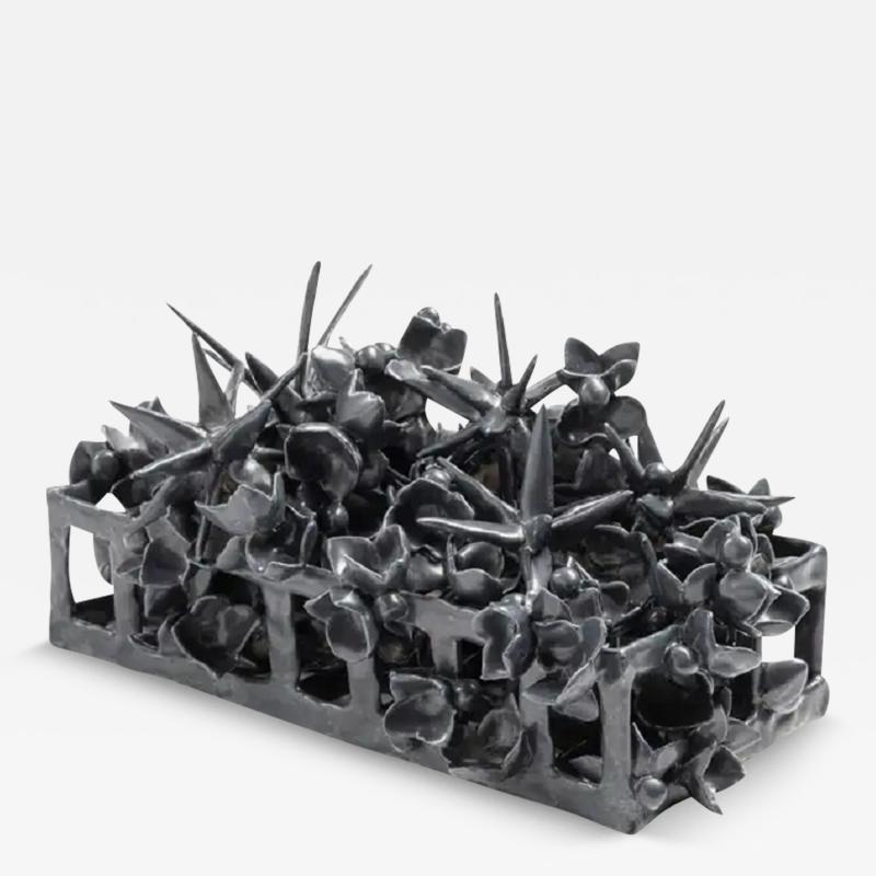  Joanna Poag Joanna Poag Binding Time Black Grid with Stars Ceramic Sculpture 2020