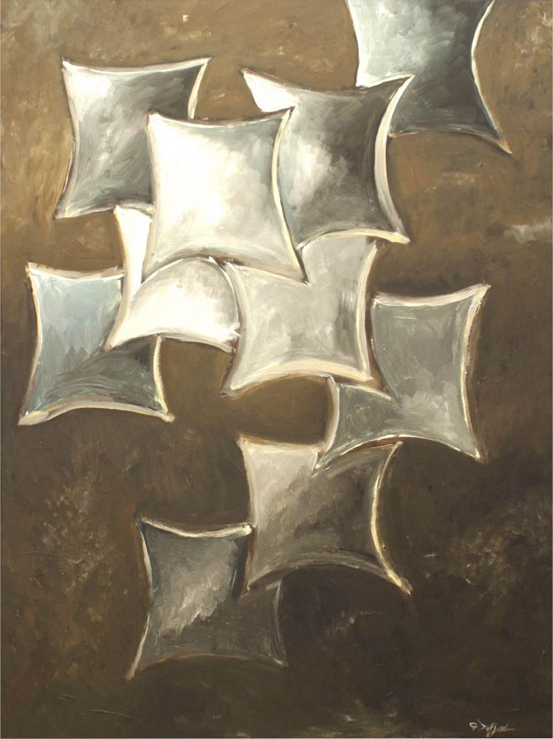  John Del Guidice American Prismatic Abstract Painting