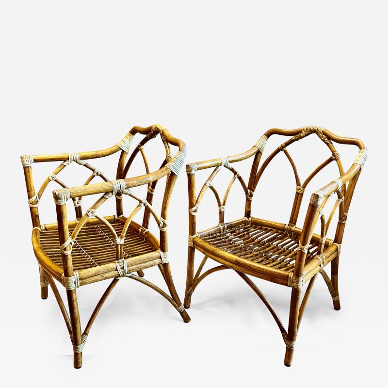  John Elinor McGuire Pair McGuire Cathedral Lounge Chairs
