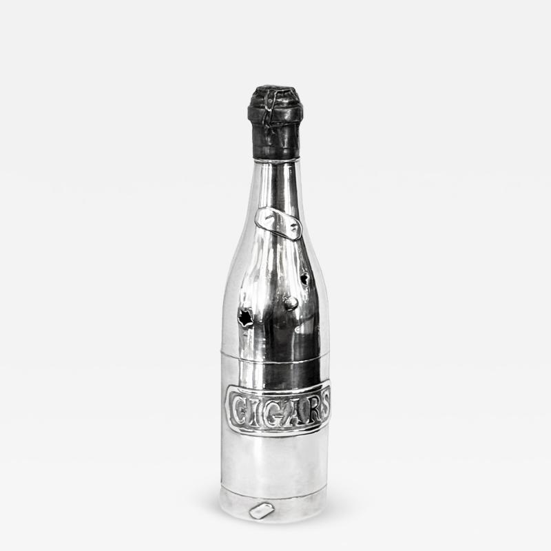  John Frank Pairpoint Pairpoint 1920 s Silverplate Cigar Humidor Champagne Bottle