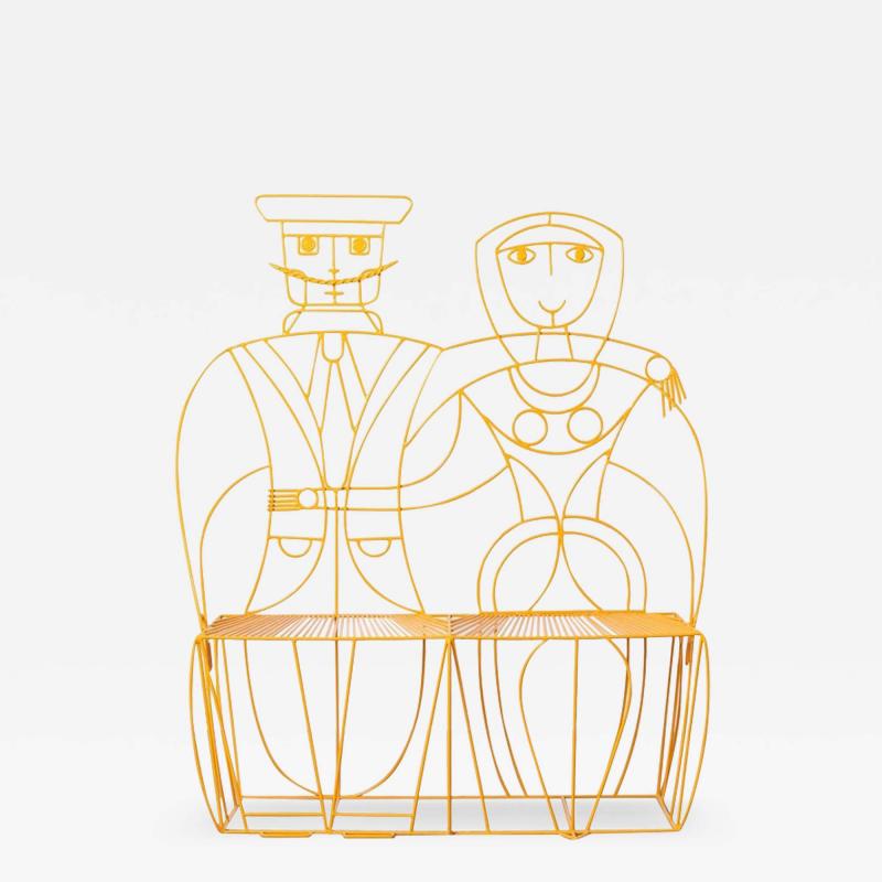  John Risley Monsieur John Risley Monsieur Mademoiselle Patio Bench Sculpture 1960s