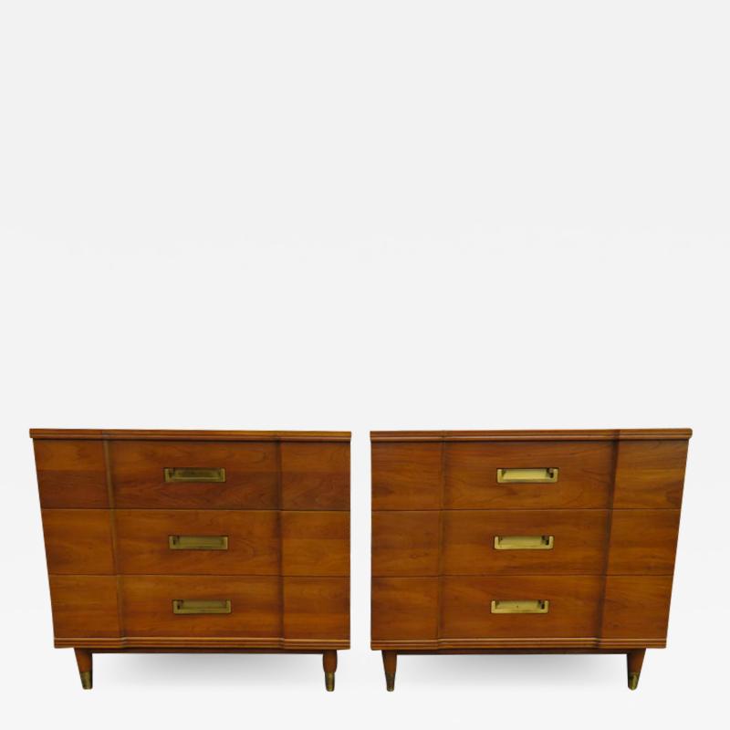  John Widdicomb Co Widdicomb Furniture Co Handsome Pair Asian Style John Widdicomb Bachelors Chests Mid Century Modern