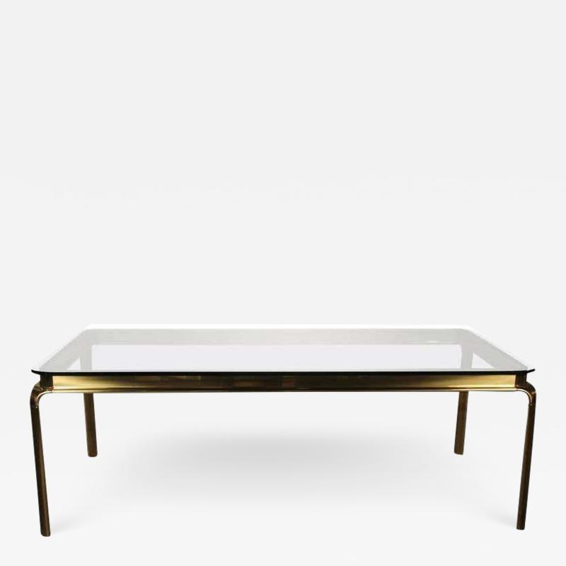  John Widdicomb Co Widdicomb Furniture Co John Widdicomb Large Glass and Antique Brass Dining Table Mid Century Modern