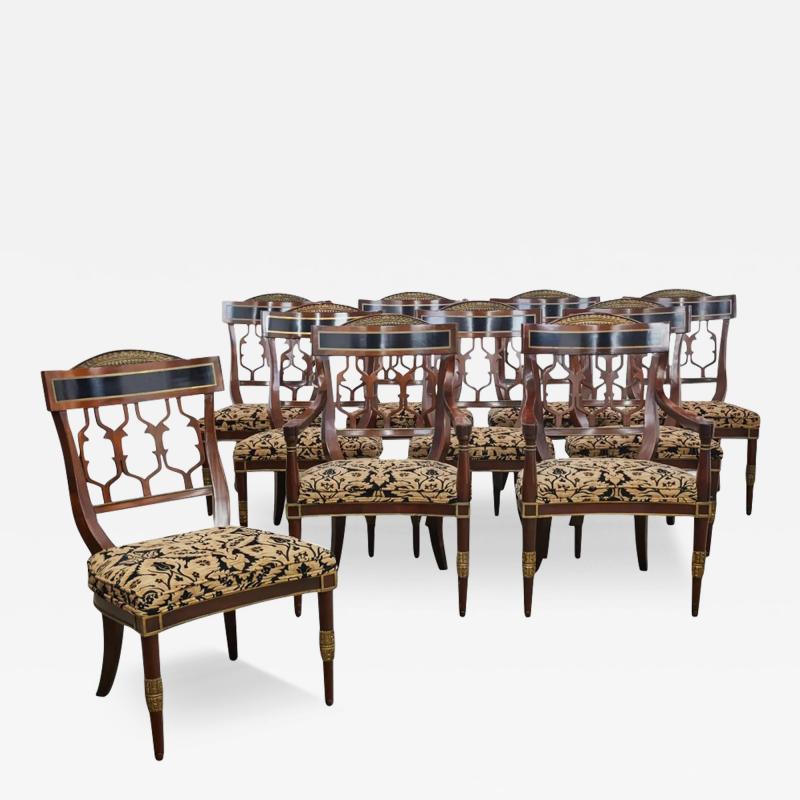  John Widdicomb Co Widdicomb Furniture Co Set of 10 John Widdicomb Neoclassical Style Inlaid Mahogany Dining Chairs