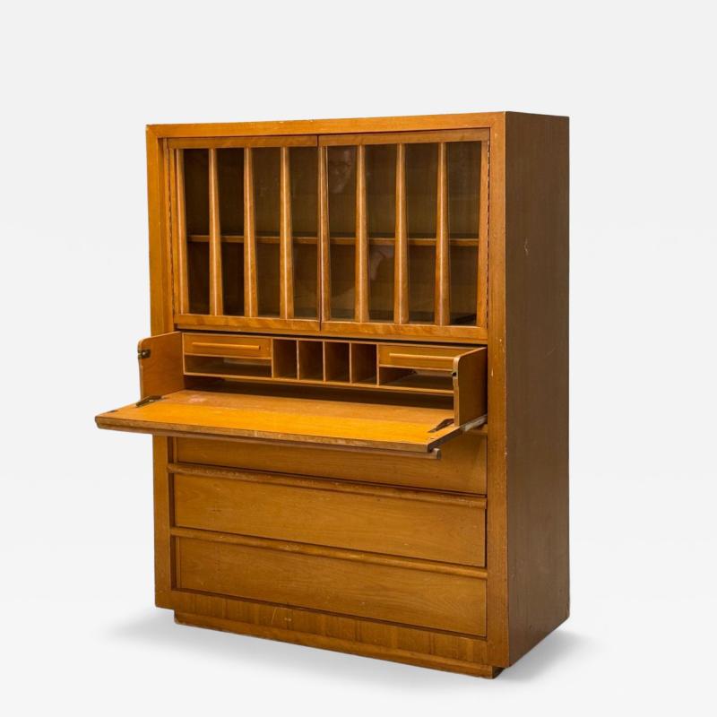  John Widdicomb Co Widdicomb Furniture Co T H Robsjohn Gibbings Widdicomb Walnut Highboy Secretary USA 1960s