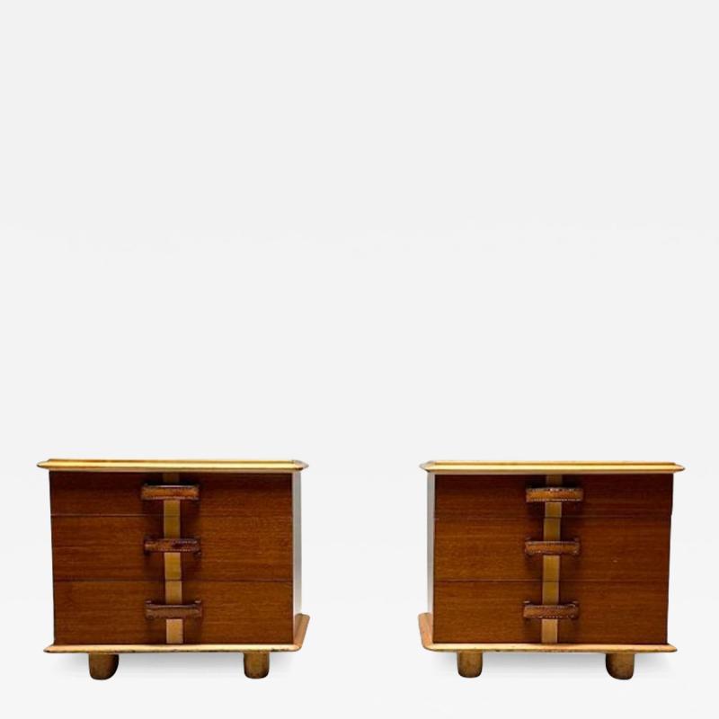  Johnson Furniture Mid Century Modern Paul Frankl John Stuart Nightstands Side End Tables 1950