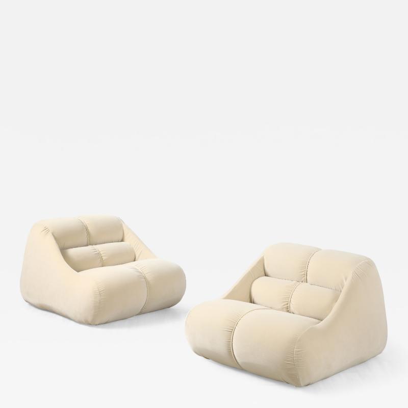  Jonathan De Pas Donato D Urbino Paolo Lomazzi De Pas D Urbino Lomazzi for BBB Bonacina Pair of Ciuingam Lounge Chairs 1967
