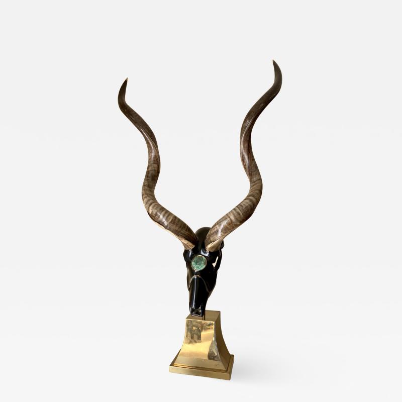  Jonson Marcius Jonson Marcius Kudu Skull Sculpture Style of Karl Springer