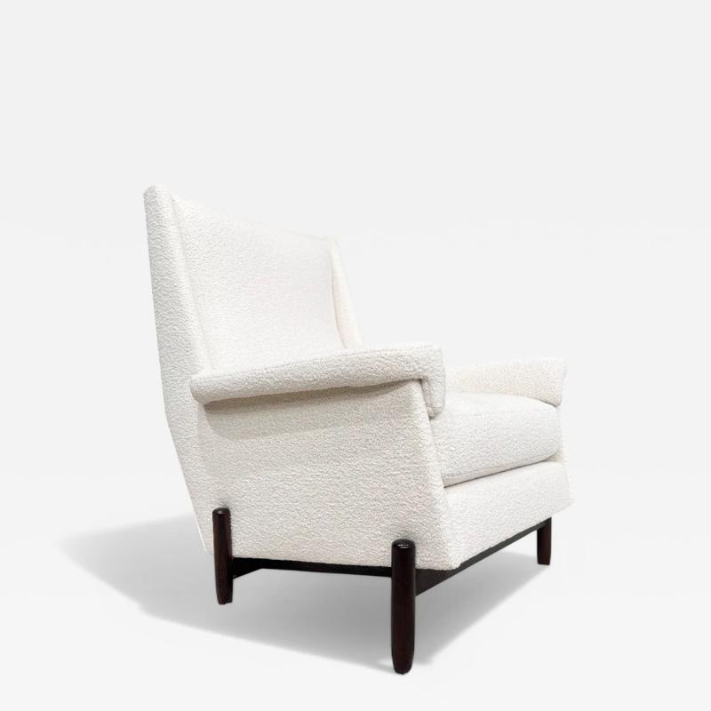  Jorge Jabour Club Chair in Hardwood Boucle Jorge Jabour 1960s Lot 233A