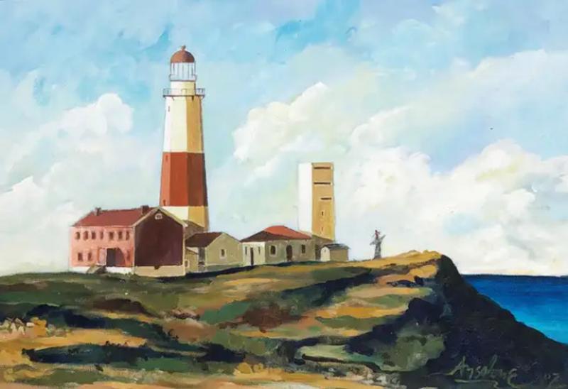  Jose Maria Ansalone Jose Maria Ansalone Montauk Point Lighthouse Painting on Canvas 2007