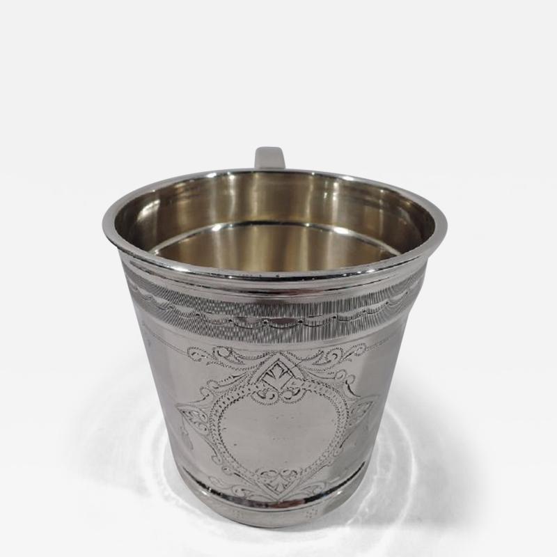  Juergens Andersen Antique American Aesthetic Coin Silver Baby Cup by Chicago Maker