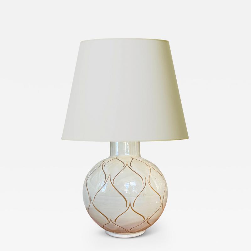  K hler Kahler Table Lamp with Sgraffito Design by K hler Keramik