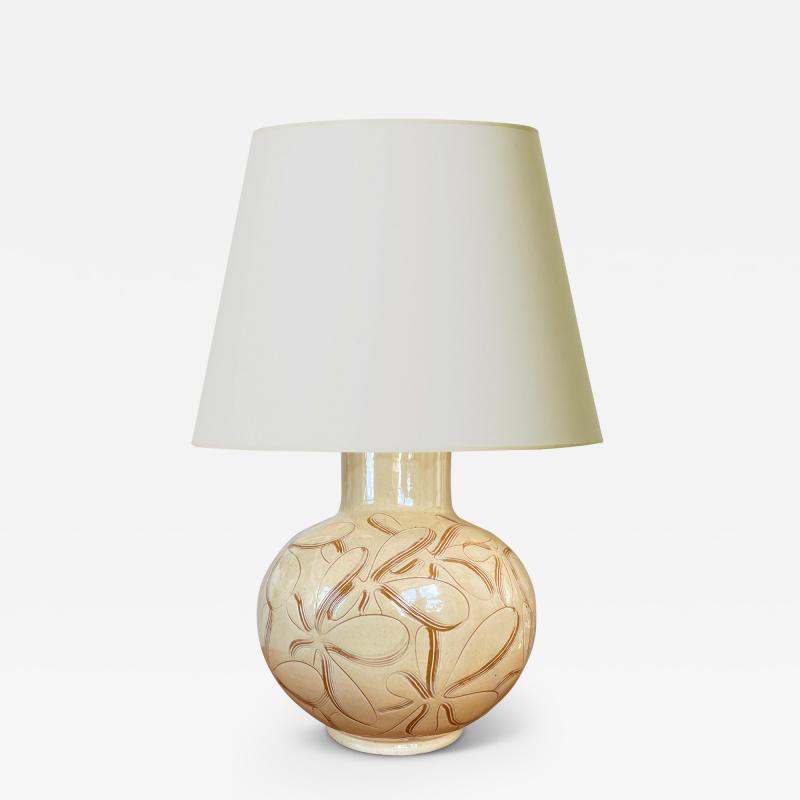  K hler Kahler Table Lamp with Sgraffito Design by K hler Keramik