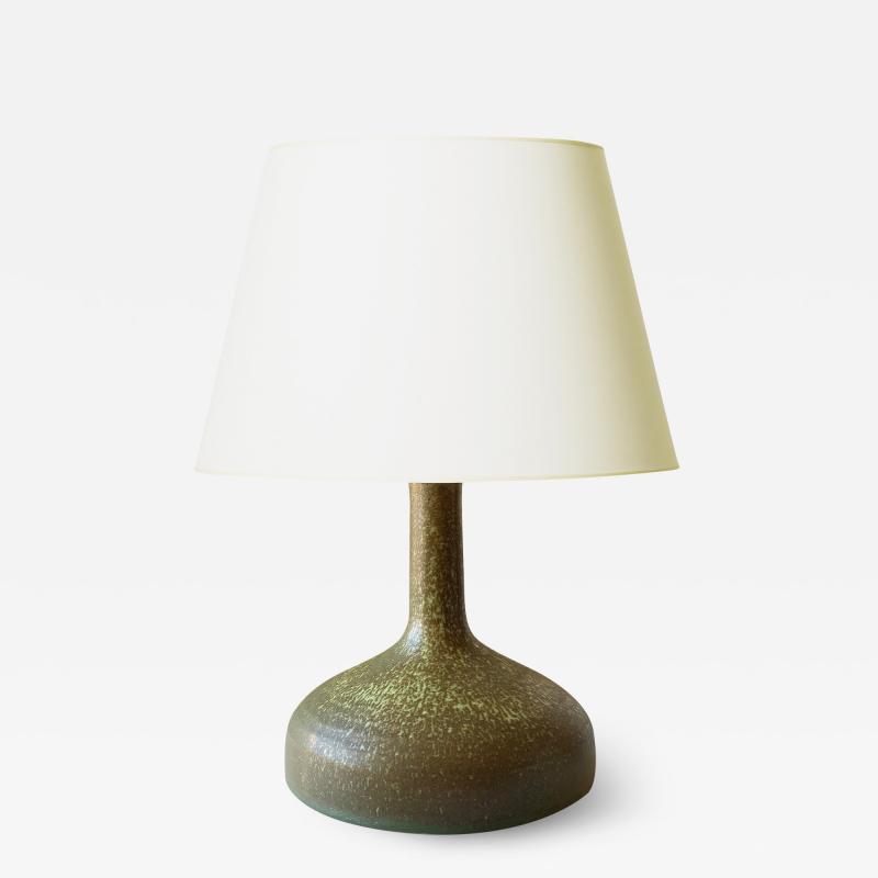  K hler Table lamp with Patterned Green Glaze by Kahler Keramik