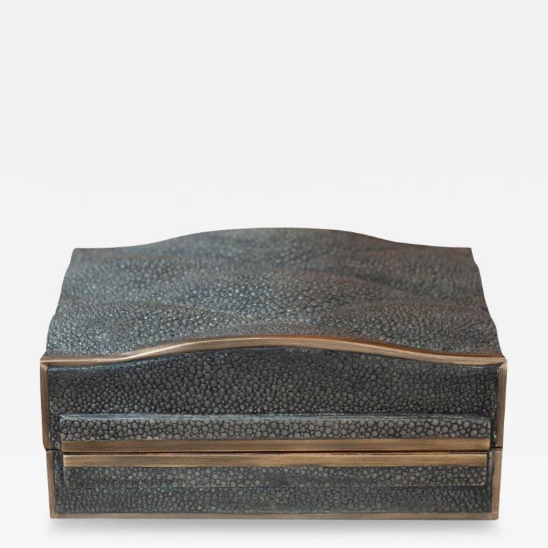  KIFU PARIS Contemporary Kifu Paris Quilted Charcoal Shagreen Box