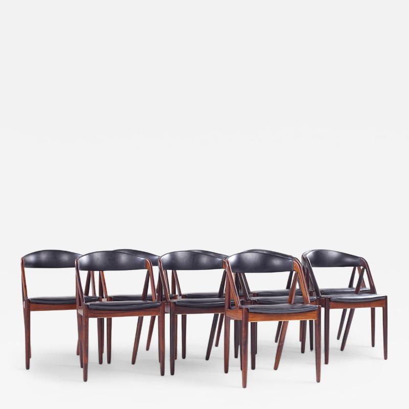  Kai Kristiasen Kai Kristiansen Mid Century Danish Rosewood Dining Chairs Set of 10