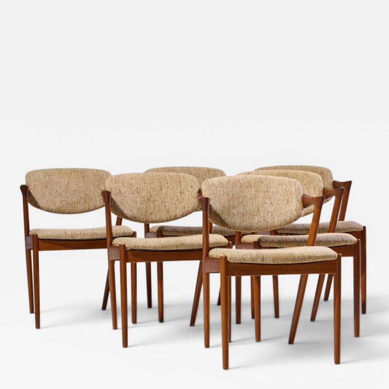  Kai Kristiasen Kai Kristiansen Model 42 Mid Century Danish Teak Z Dining Chairs Set of 6