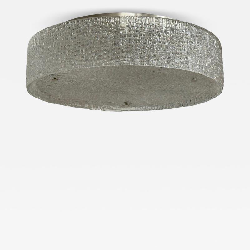  Kaiser Idell Kaiser Leuchten Kaiser Co Kaiser Leuchten Slumped Glass Steel Flushmount Germany 1960s