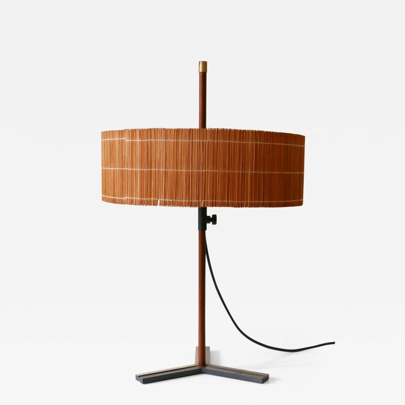  Kaiser Leuchten Exceptional Mid Century Modern Teak Brass Table Lamp by Kaiser Leuchten 1960s