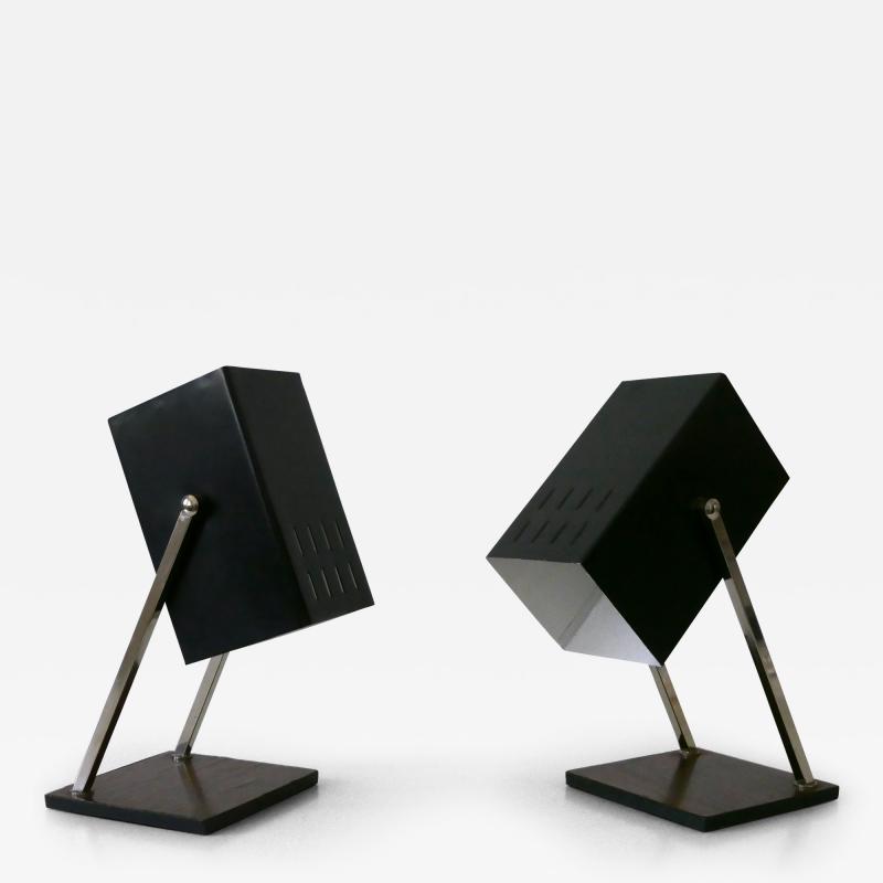  Kaiser Leuchten Set of Two Mid Century Modern Cube Table Lamps by Kaiser Leuchten 1960s Germany