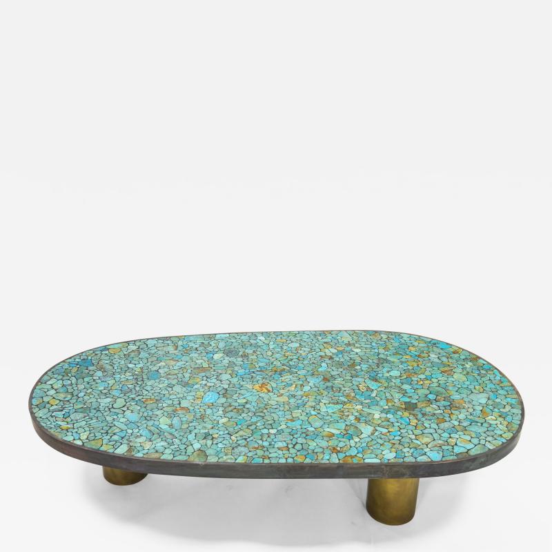  Kam Tin Large turquoise coffee table