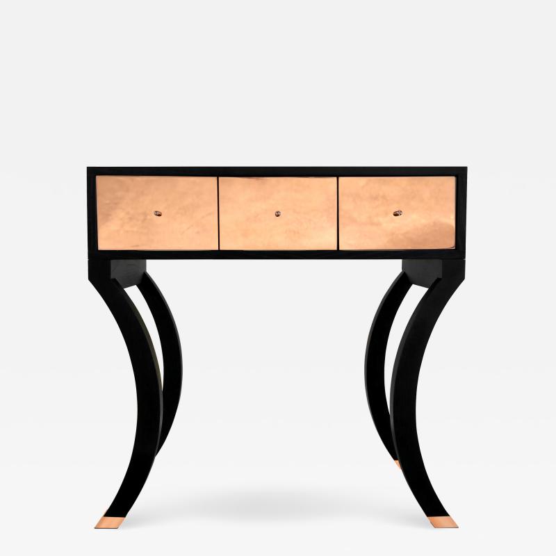  Kanttari Modern Black Copper Console with Curved base