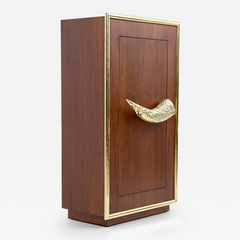  Kanttari Modern Brown Black White Cabinet in Brass Gold Copper