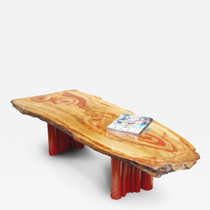  Kanttari Unique live edge red wooden coffee table