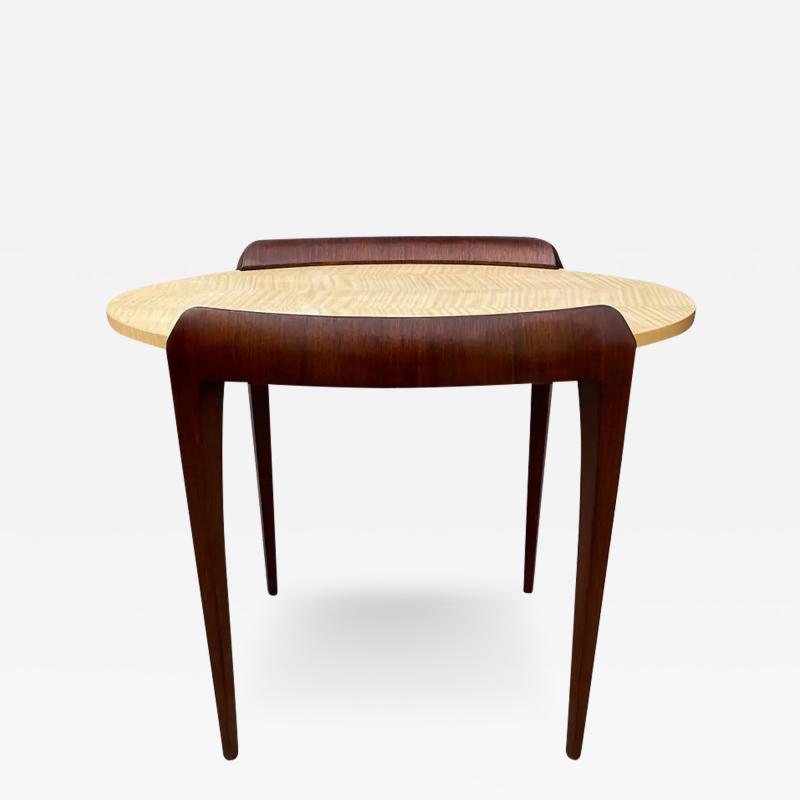  Keno Bros Fine Mid Century Modern Side Table in Mixed Woods by Keno Brothers