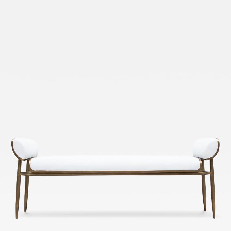  Kifu Paris Kifu Augousti Bench in Black Shagreen with Bronze Patina Brass by Kifu Paris