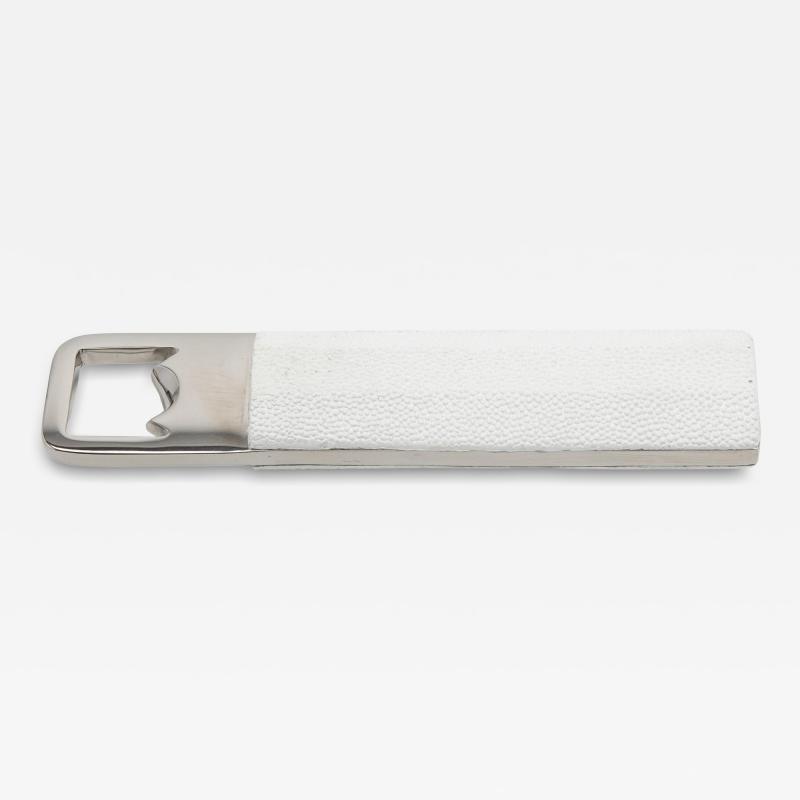  Kifu Paris Kifu Augousti Bottle Opener in White Shagreen with Stainless Steel Detail by KIFU Paris