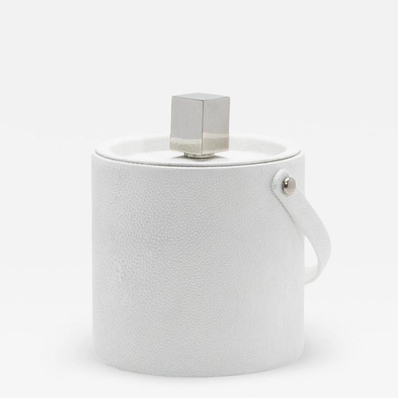  Kifu Paris Kifu Augousti Ice Bucket in White Shagreen with Stainless Steel Details by KIFU Paris
