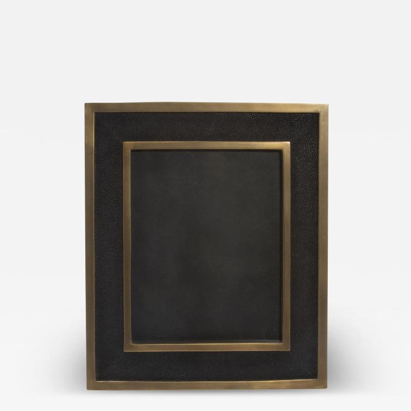  Kifu Paris Kifu Augousti Picture Frame 8x10 in Black Shagreen with Brass Details by KIFU Paris