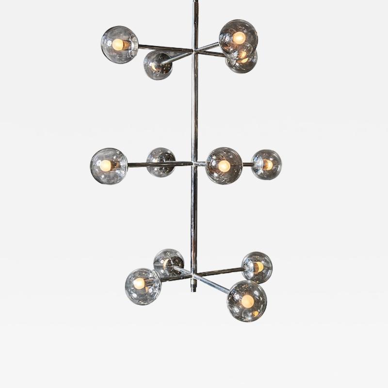  Kinkeldey Five Stackable Nickeled Chandelier by Kinkeldey