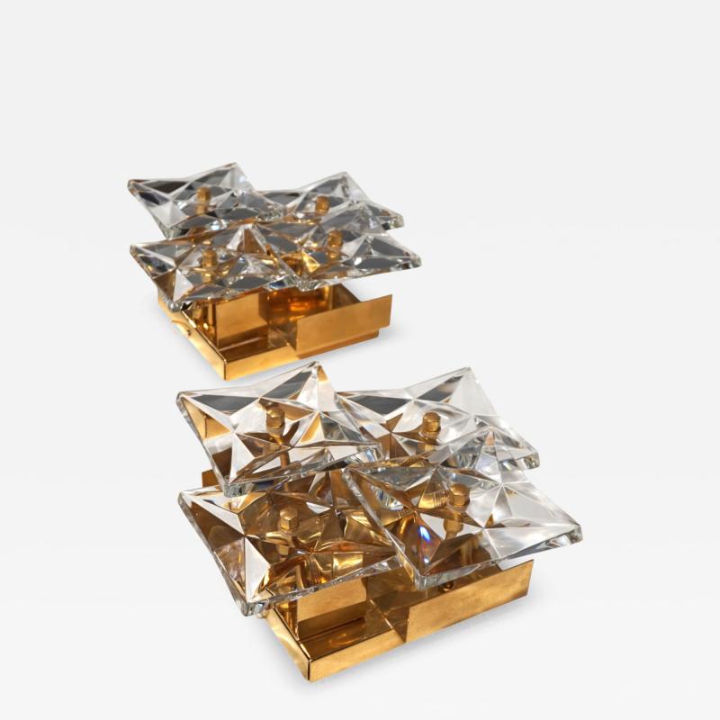  Kinkeldey Set of 2 Kinkeldey Hollywood Regency crystal wall lamps 1970